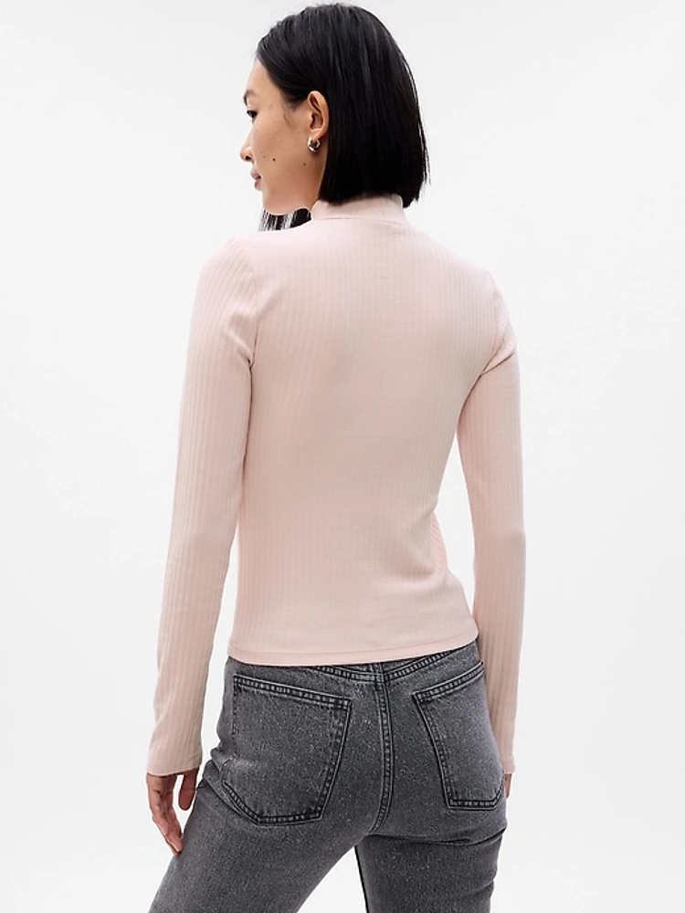 Modern Mockneck Cropped T-Shirt