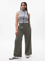 High Rise Pleated Wide-Leg Trousers
