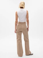 High Rise Flare Khakis