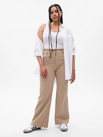High Rise Flare Khakis