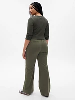 High Rise Flare Khakis