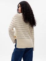 24/7 Split-Hem Crochet Sweater