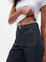 High Rise Stride Wide-Leg Cargo Jeans