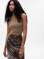 Textured Faux-Leather Pencil Midi Skirt