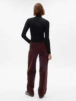 Mid Rise Loose Corduroy Pants