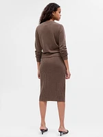 CashSoft Rib Midi Sweater Skirt