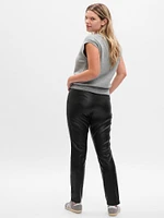 Mid Rise Vegan Leather Skinny Pants