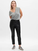 Mid Rise Vegan Leather Skinny Pants