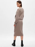 CashSoft Rib Midi Sweater Skirt