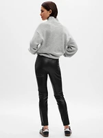 Mid Rise Vegan Leather Skinny Pants