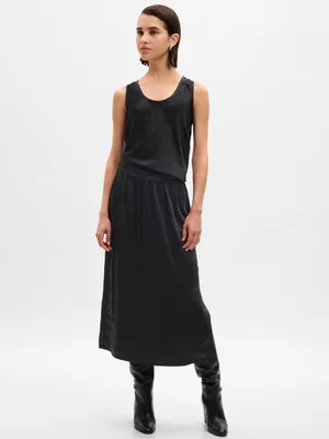 Satin Midi Skirt