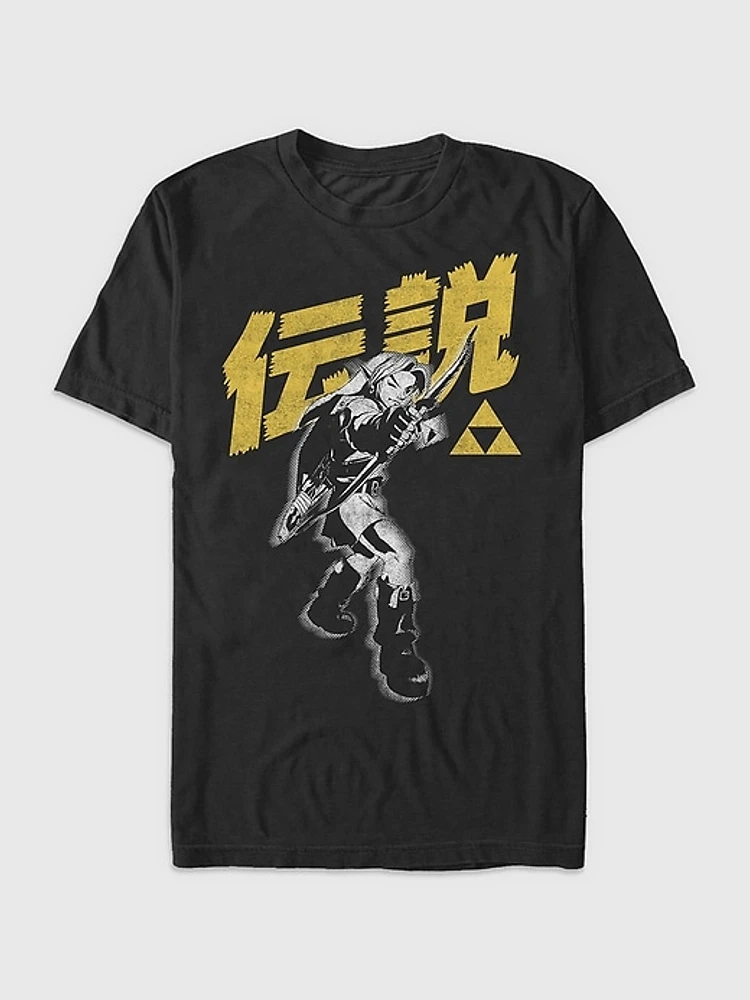 Nintendo Legend of Zelda Link Kanji Characters Graphic Tee