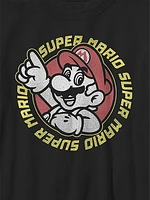 Kids Nintendo Super Mario Distressed Circle Graphic Tee