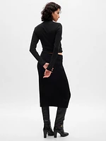 CashSoft Rib Midi Sweater Skirt