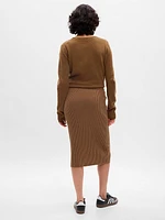 CashSoft Rib Midi Sweater Skirt