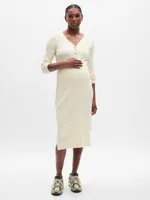 Maternity CashSoft Henley Midi Sweater Dress