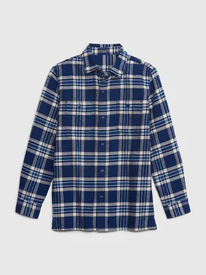 Boys - Green Cotton Flannel Shirt - Size: 8 (8-9Y) - H&M