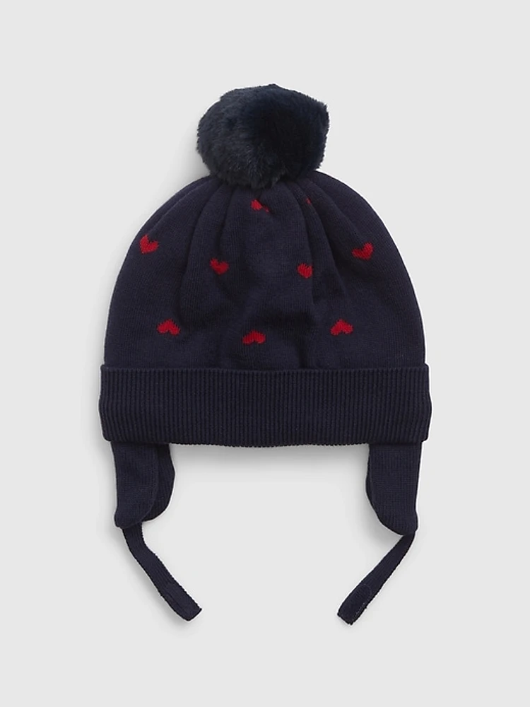 Baby Heart Pom Beanie