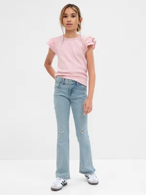 Kids Low Rise Boot Jeans with Washwell