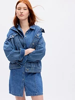 Organic Cotton Puff Sleeve Denim Mini Dress