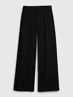 High Rise Metallic Stripe Wide-Leg Trousers