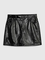 Vegan Patent Leather Mini Skirt