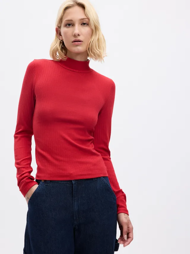 Gap Modern Mockneck Cropped T-Shirt