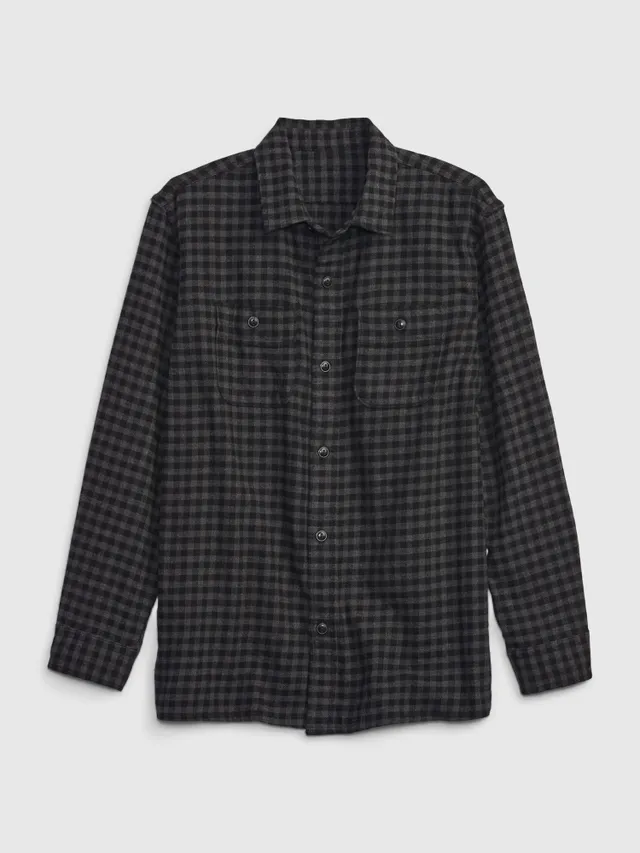 Aéropostale Long Sleeve Relaxed Washed Plaid Flannel Button-down