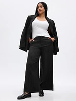 High Rise Metallic Stripe Wide-Leg Trousers