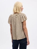 Ruffle-Neck Shirt