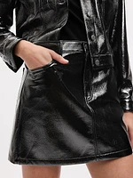 Vegan Patent Leather Mini Skirt