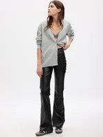 High Rise Vegan Leather 70s Flare Pants