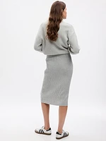 CashSoft Rib Midi Sweater Skirt