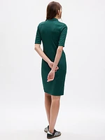 Mockneck Rib Midi Dress