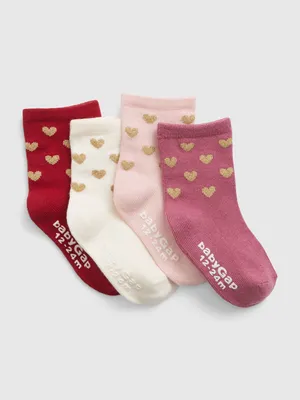 Toddler Heart Socks (4-Pack
