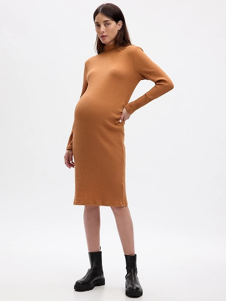 Maternity Rib Midi Sweater Dress