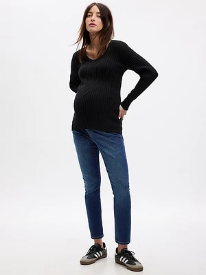 Maternity True Waistband Full Panel Vintage Slim Jeans