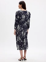 Maternity Puff Sleeve Midi Dress