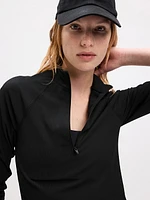 GapFit Studio Rib Quarter-Zip Top