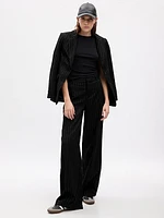 High Rise Metallic Stripe Wide-Leg Trousers