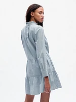 Tiered Mini Shirtdress