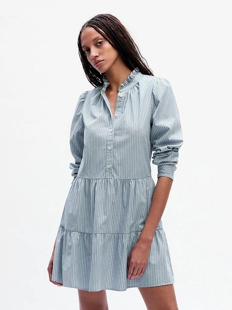 Tiered Mini Shirtdress