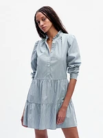 Tiered Mini Shirtdress