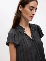 Ruffle-Neck Shirt