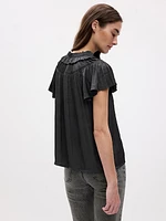 Ruffle-Neck Shirt