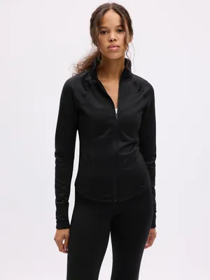 GapFit Studio Rib Quarter-Zip Top