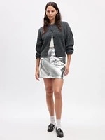 Metallic Vegan Leather Mini Skirt