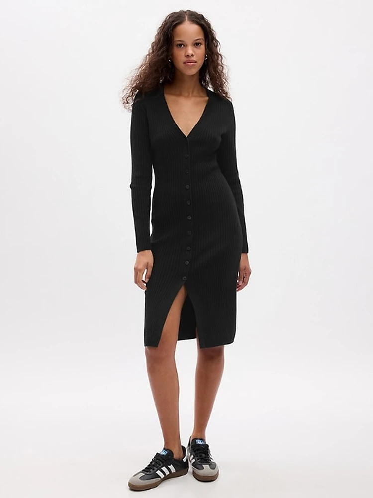 CashSoft Rib Midi Sweater Dress