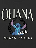 Kids Lilo and Stitch Ohana Means Family Graphic Boxy Crop Tee