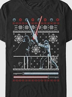 Star Wars Ugly Sweater Lightsaber Battle Graphic Tee